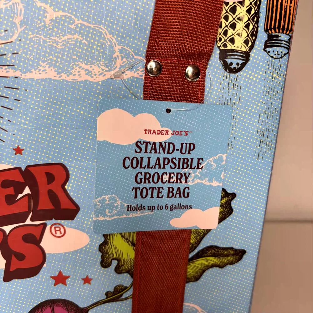 Trader Joe’s Stand-Up Collapsable Grocery Tote Bag Food Box Car Storage NWT! NEW - Picture 6 of 12